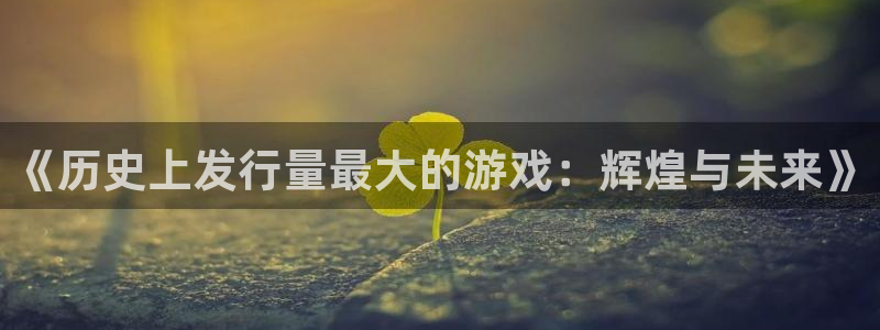 pp电子服装品牌：《历史上发行量最大的游戏：辉煌与未来》
